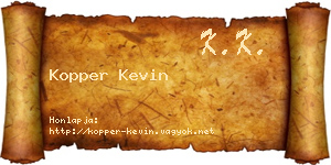 Kopper Kevin névjegykártya